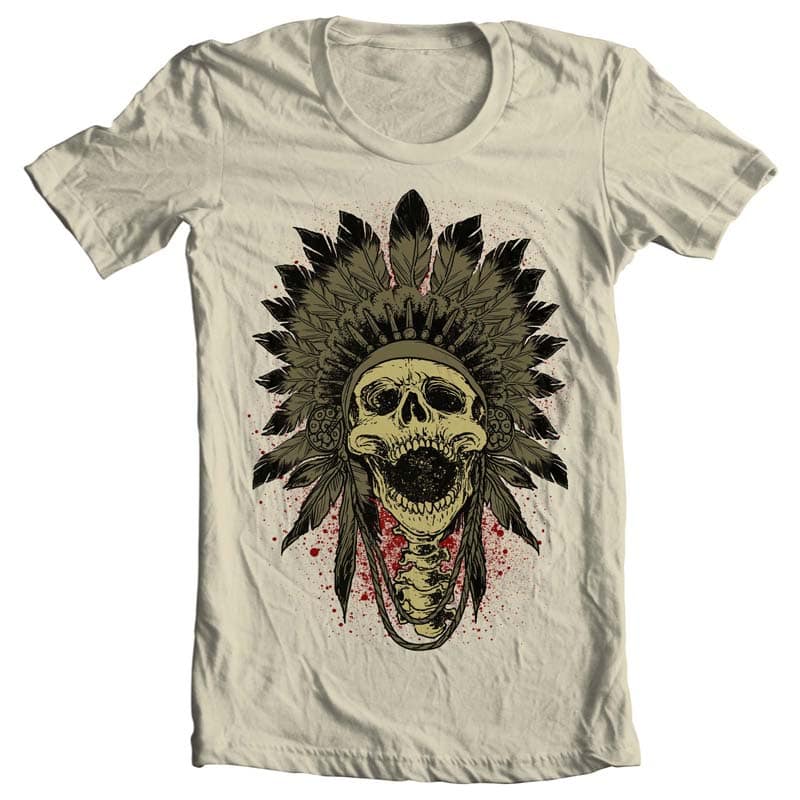 Native Skull tshirt design for merch by amazon