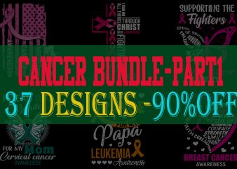 SPECIAL CANCER AWARENESS PART 1- 37 EDITABLE DESIGNS – 90% OFF – PSD and PNG – LIMITED TIME ONLY!