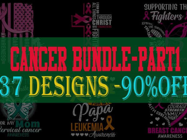 Special cancer awareness part 1- 37 editable designs – 90% off – psd and png – limited time only!