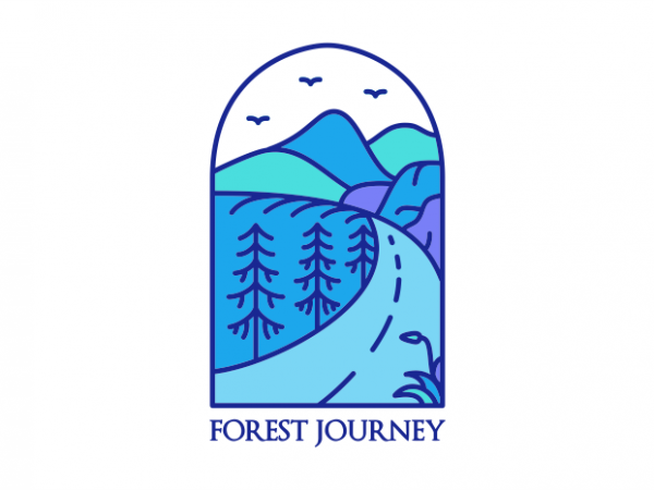 Forest journey print ready shirt design