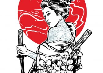 Geisha tshirt design for sale