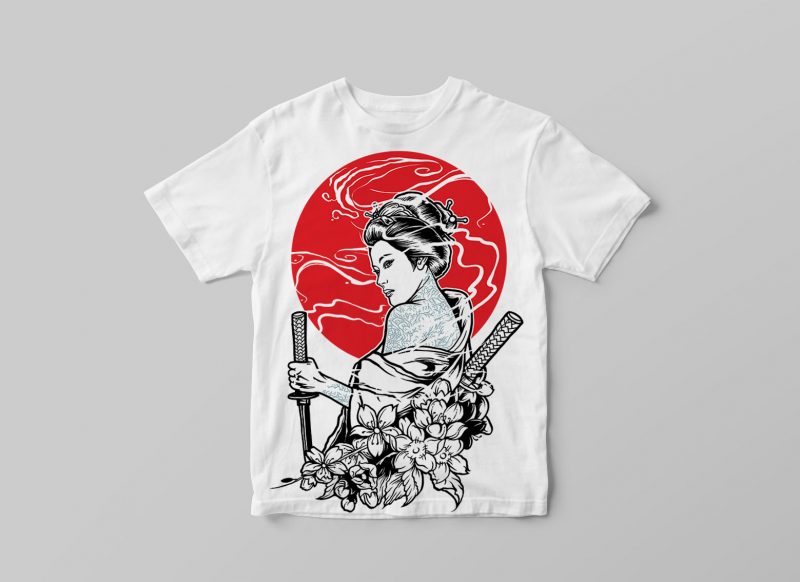 Geisha t shirt design png