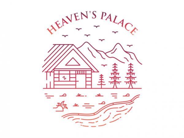 Heaven’s palace print ready shirt design