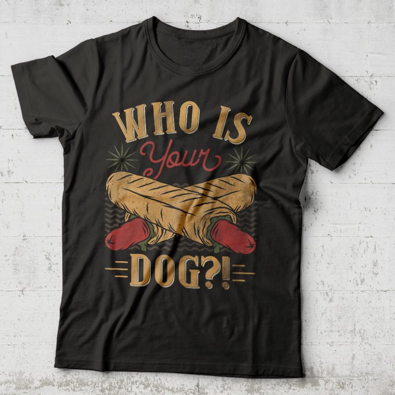 Who is your dog? Editable vector t-shirt design. tshirt factory