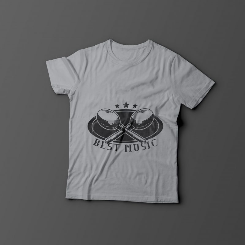 Music T-shirt design t shirt designs for merch teespring and printful