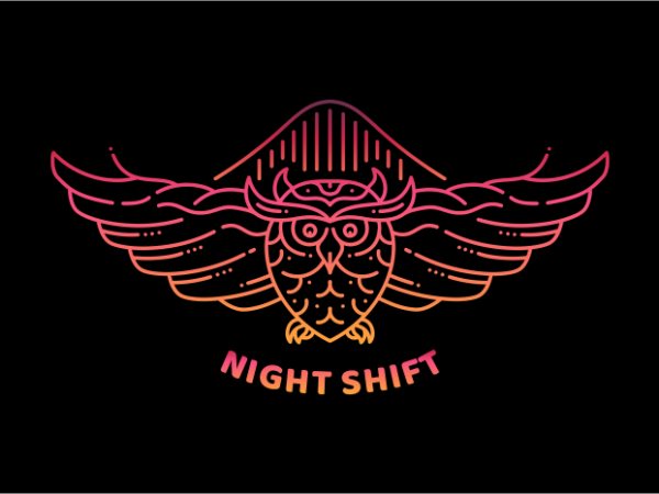 Night shift graphic t-shirt design