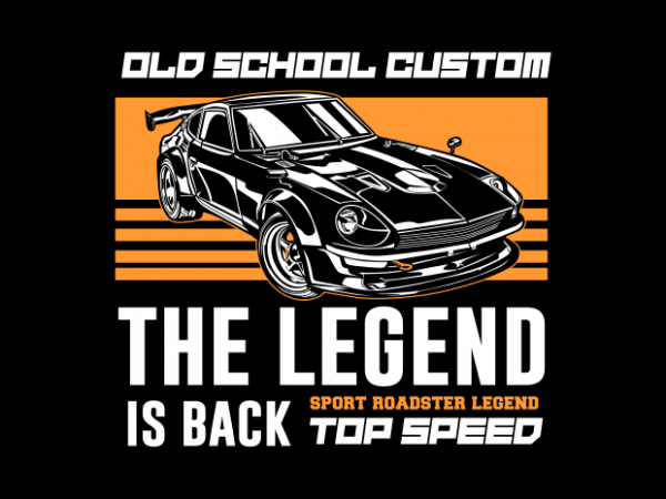 Old school legend car tshirt design vector Old school legend car tshirt design vector