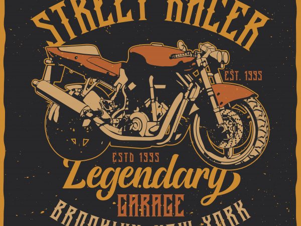 Street racer. editable vector t-shirt design.