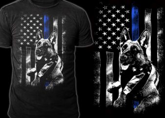 Police Dog graphic t-shirt design