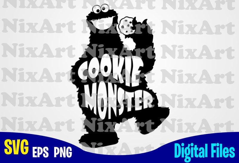 Sesame street Cookie Monster SVG PNG JPEG Digital Cut Vector