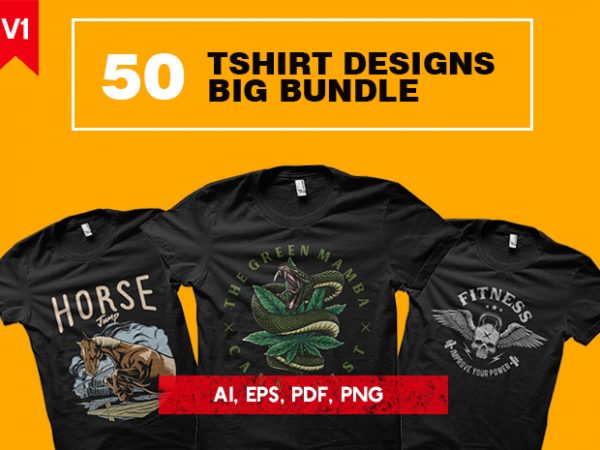 50 Tshirt Designs Big Bundle v1 - Buy t-shirt designs