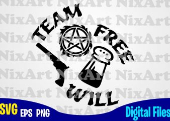 Supernatural, Team Free Will, Dean, Sam, Winchester, Supernatural svg, Superhero, Funny Superhero design svg eps, png files for cutting machines and print t shirt designs