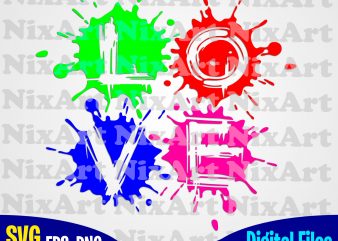 Love, Blot, Blob, Ink, Valentine, Heart, Funny design svg eps, png files for cutting machines and print t shirt designs for sale
