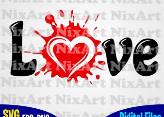 Blob, Ink, Blot, Love, Valentine, Heart, Funny design svg eps, png files for cutting machines and print t shirt designs for sale