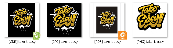 Take it Easy commercial use t-shirt design