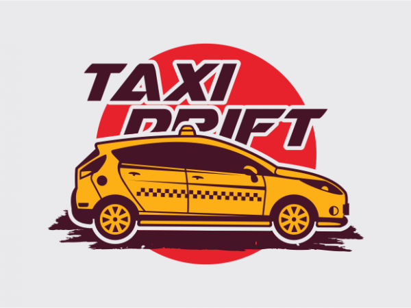 Taxi drift print ready vector t shirt design
