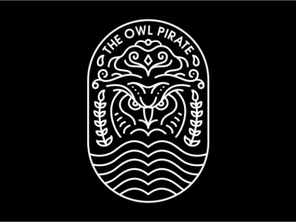 The owl pirate print ready vector t shirt design