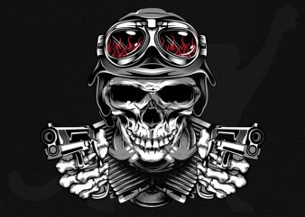 Bike and Guns commercial use t-shirt design