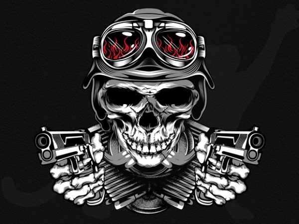 Bike and guns commercial use t-shirt design