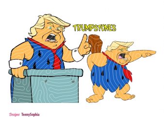 Trump, TrumpStones, 1 svg layered File for cutting machine plus Ai, Dxf and Png file with transparent background to direct print or edit. t shirt