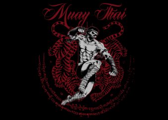 Muay Thai 2 vector t shirt design for purchase