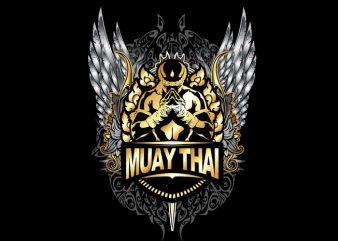 Muay Thai 5 vector vector t-shirt design