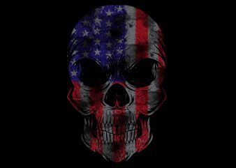 Usa Flag Skull buy t shirt design artwork