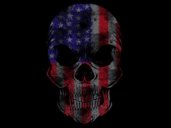 Usa flag skull buy t shirt design artwork