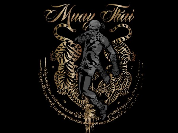 Muay thai 6 vector t-shirt design template