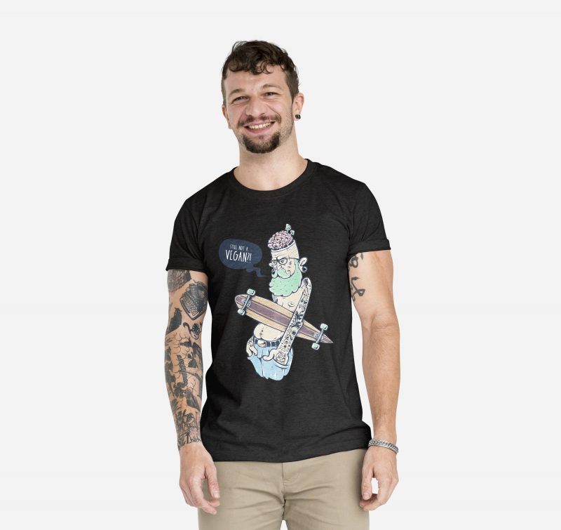 vegan cartoon design t shirt designs for printify