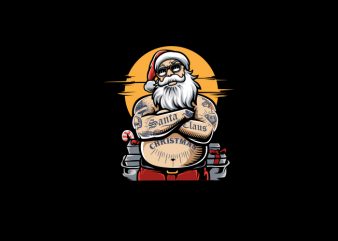 Santa is fat and cool Vector t-shirt design