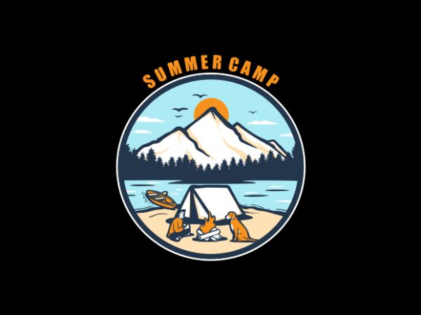 Summer camp vector t-shirt design