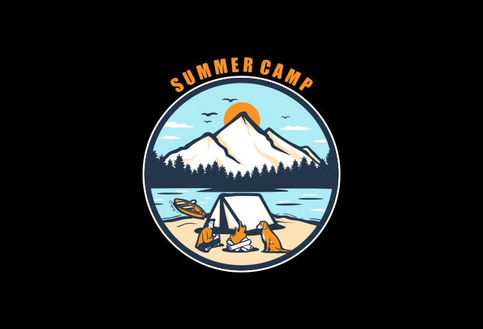 Summer Camp Vector t-shirt design t shirt designs for printify