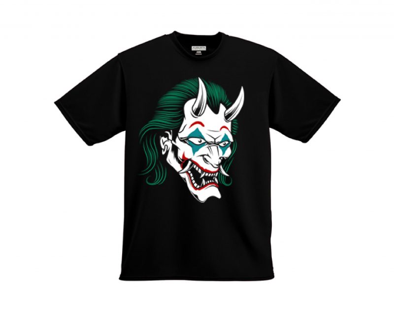 oni joker design vector for t shirt shirt design png