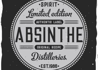 Absinthe label t shirt design for sale