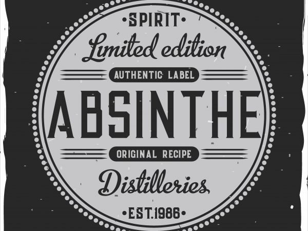 Absinthe label t shirt design for sale