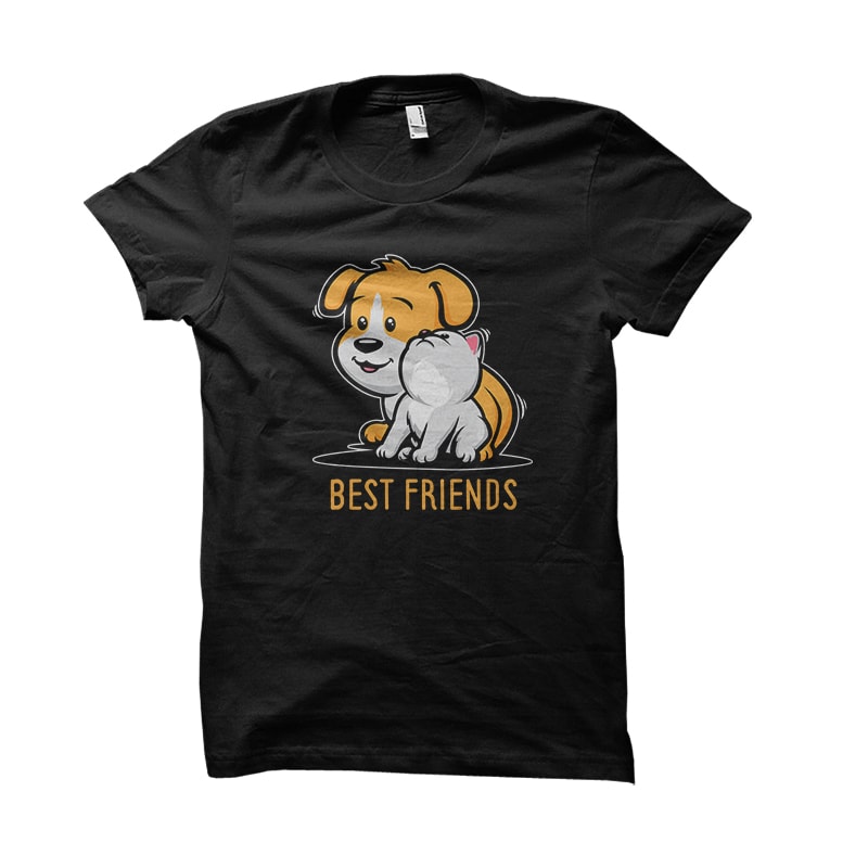 Best Friends Vector t-shirt design t shirt designs for printify