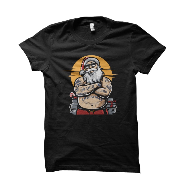 Santa is fat and cool Vector t-shirt design buy t shirt design