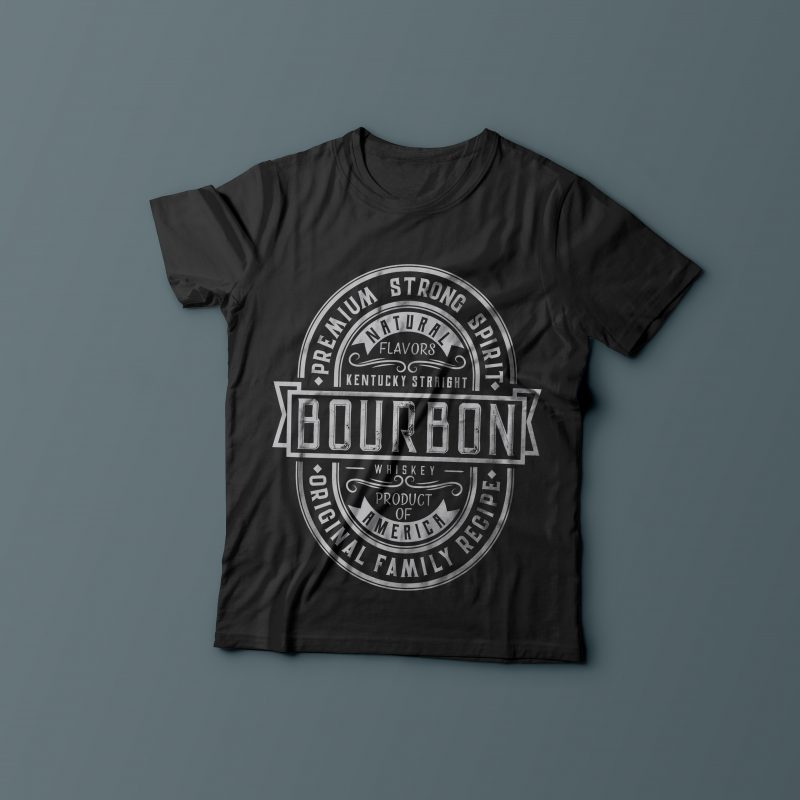 Bourbon label tshirt design for merch by amazon