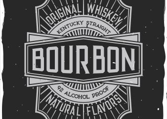 Bourbon label tshirt design for sale