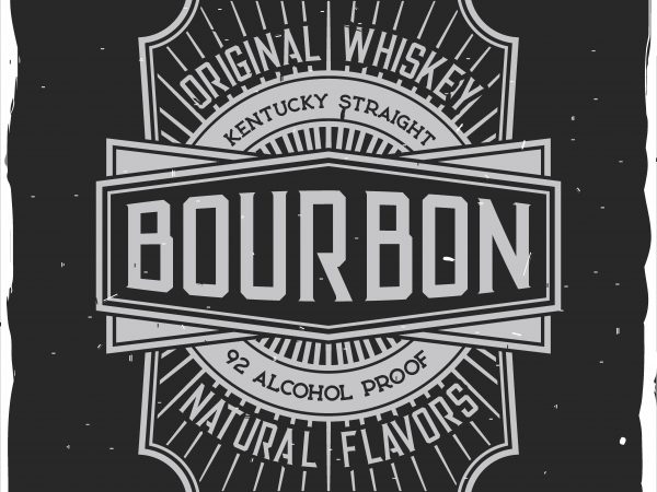 Bourbon label tshirt design for sale