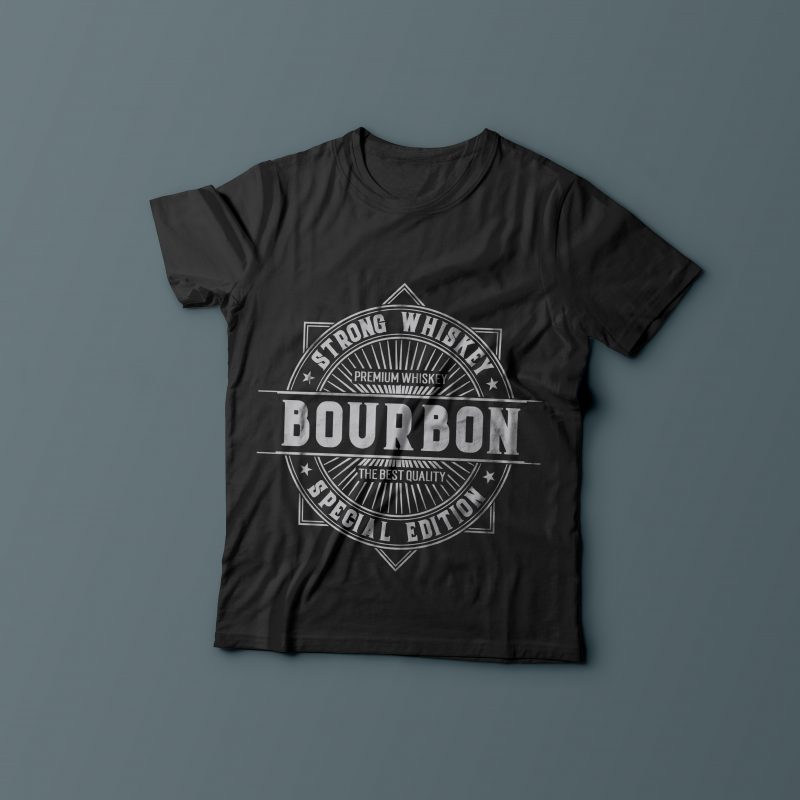 Bourbon label tshirt design for merch by amazon