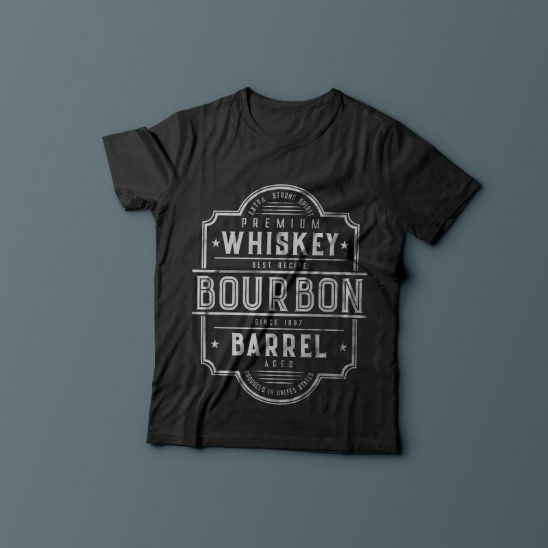 Bourbon barrel label tshirt design for merch by amazon