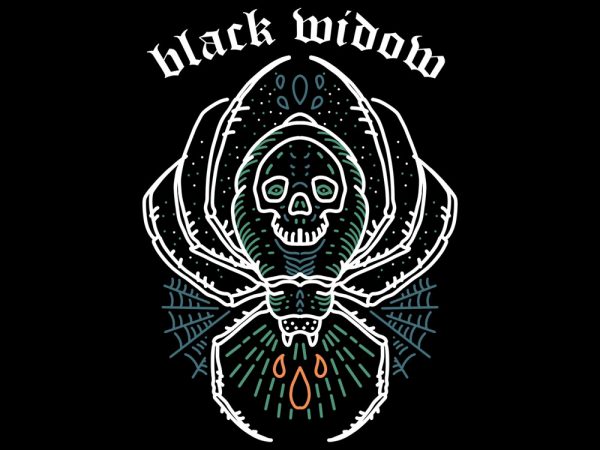 Black widow tshirt design