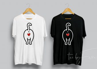 Cat Love T Shirt Design