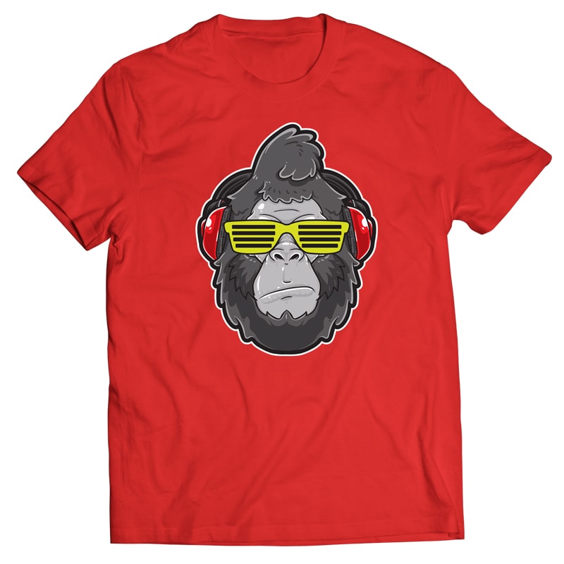 Cool Gorilla Head t-shirt designs for merch by amazon