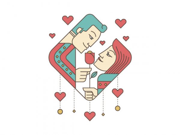 Silhouette Of Couple In Love SVG File