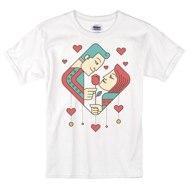 couple in love for valentine t-shirt t shirt design for purchase