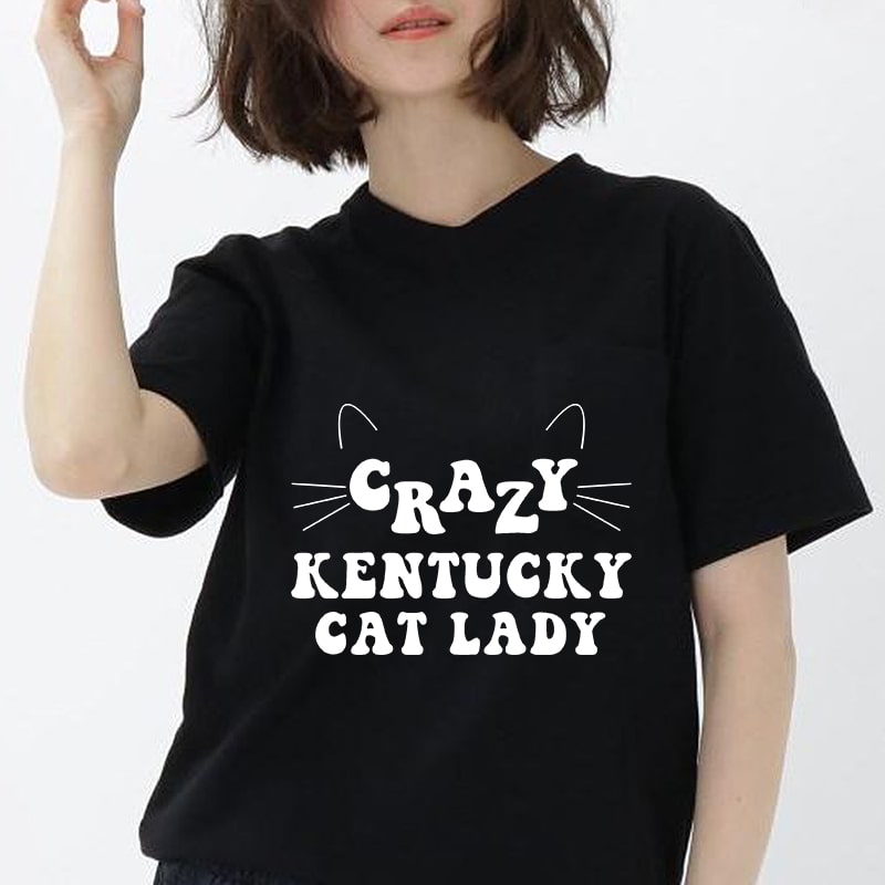 Crazy Kentucky Cat Lazy, Funny Cat, Pet svg, Animals, Cat Lover svg, EPS SVG PNG DXF digital download t shirt design graphic