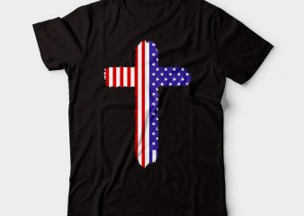 cross american flag tshirt design | christian deign